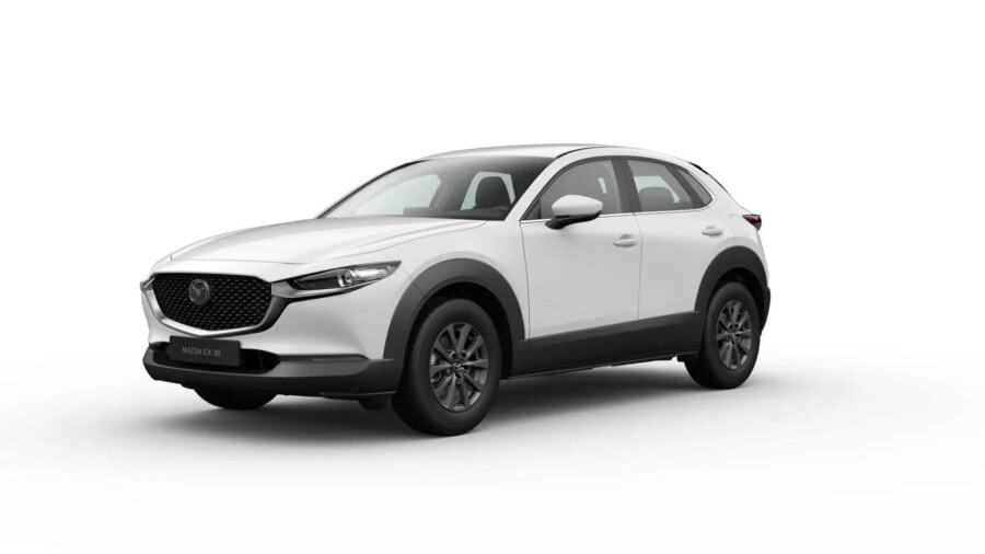 Leasing Coches Mazda CX-30 2.5 e-Skyactiv G MHEV MT Prime-Line Blanco, Soul Red Crystal