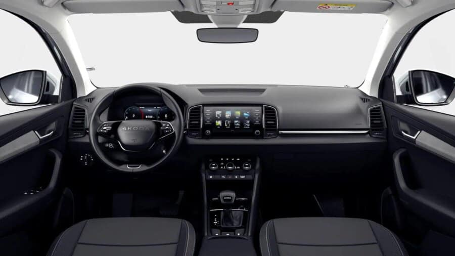 Leasing Coches Skoda Karoq 2.0 TDi DSG Selection 4×4 Blanco Luna, Gris Graphite