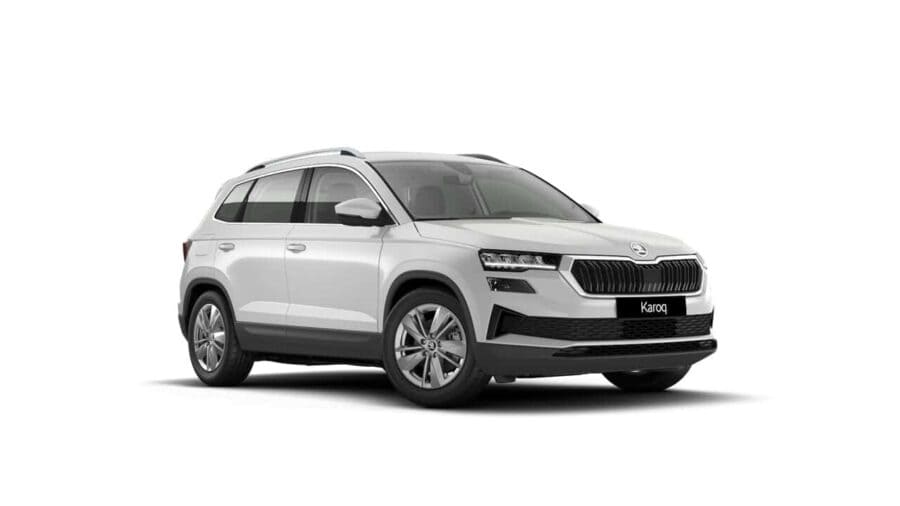 Leasing Coches Skoda Karoq 2.0 TDi DSG Selection 4×4 Blanco Luna, Gris Graphite
