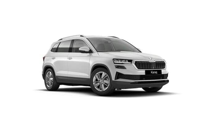 Leasing Coches Skoda Karoq 2.0 TDI DSG Selection Blanco Luna, Gris Graphite